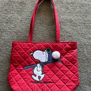 Ski Snoopy tote bag